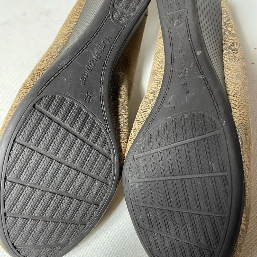 Hush Puppies golden brown iridescent wedge SZ9.5